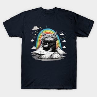 An intellectual cat reads a book T-Shirt